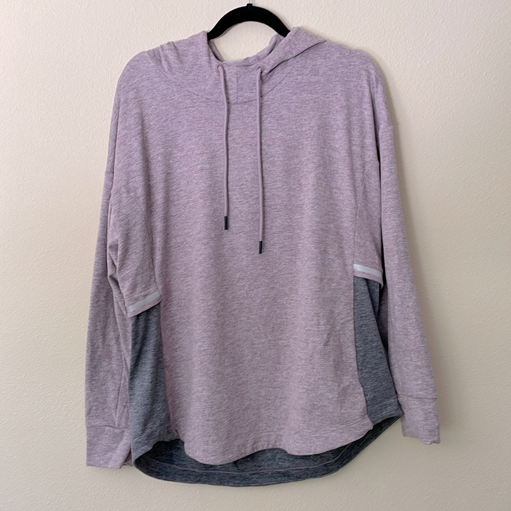 Serene Tangerine Pullover Hoodie Lavender Heather Gray Size XL